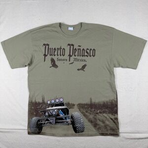 Yazbek Puerto Peñasco Sonora México Off Road Buggy Graphic T-Shirt XL Olive